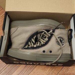 Converse High Top Sneakers in Olive Canvas